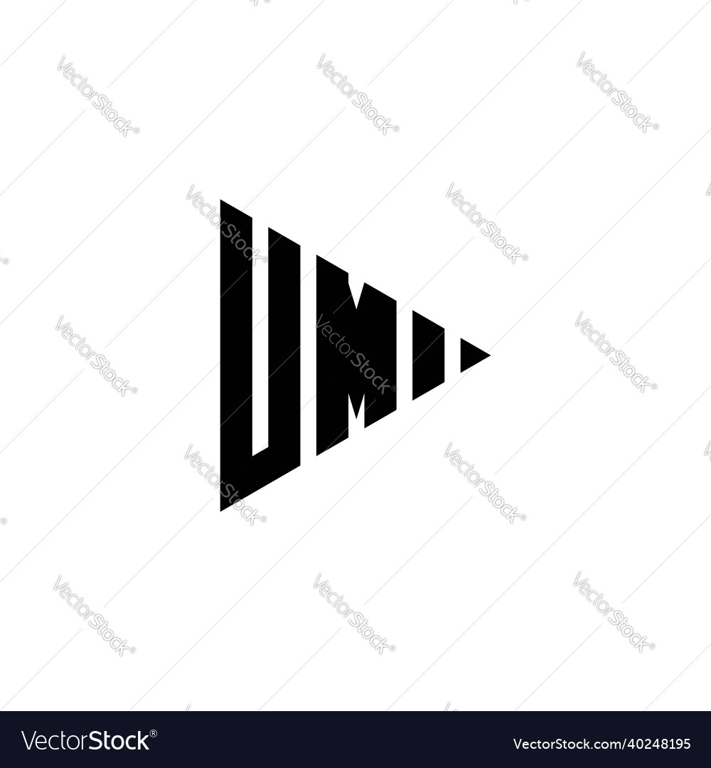 Um logo monogram triangle shape play button