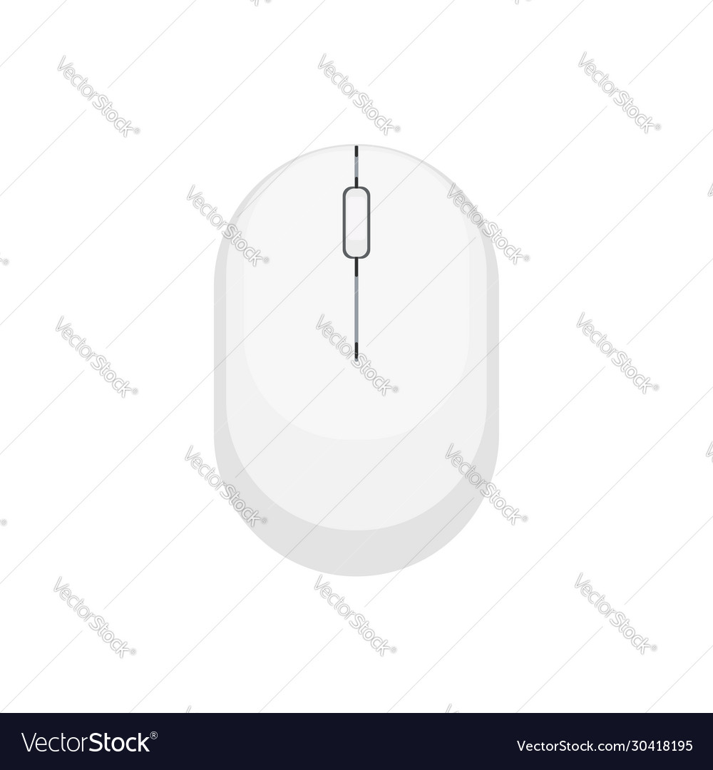 White Computer Mouse on White Background