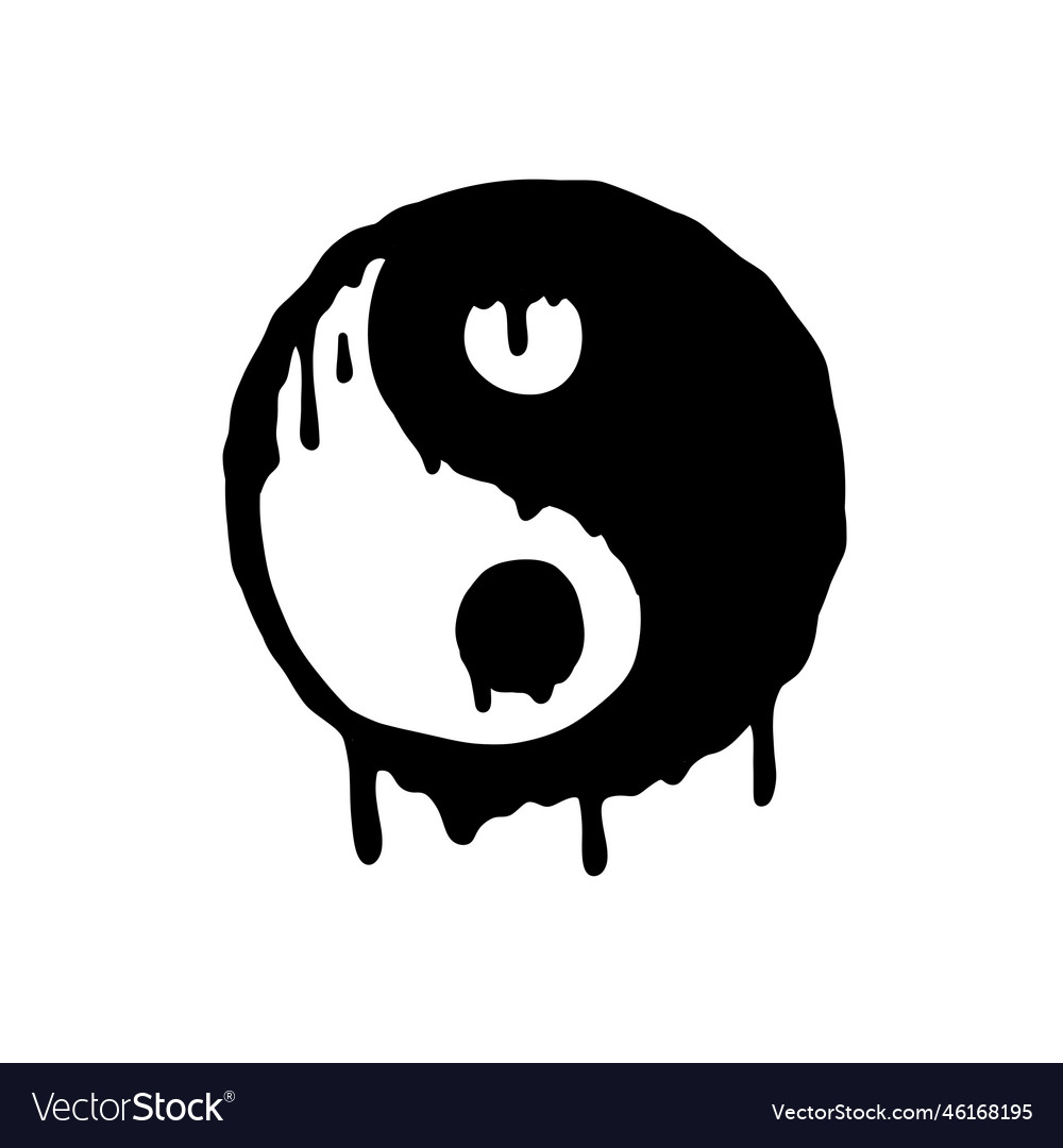 Yin yang sign black white dao symbol Royalty Free Vector