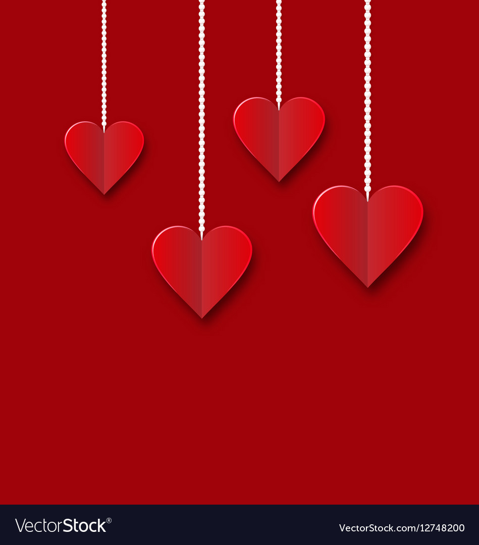 Background of hearts hanging on strings
