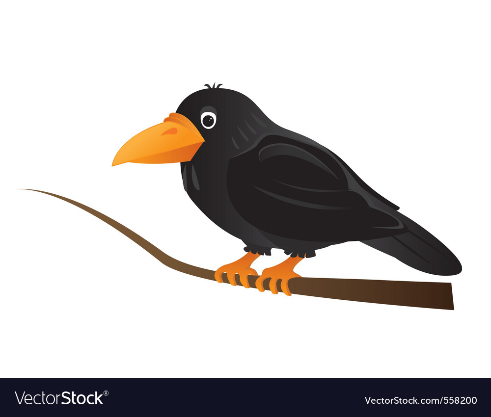 Black crow Royalty Free Vector Image - VectorStock