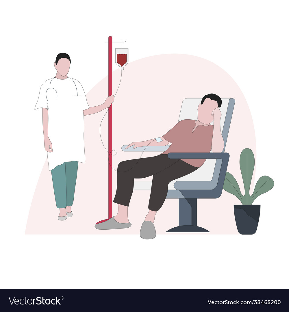 Blood donation concept plasma transfusion process Vector Image