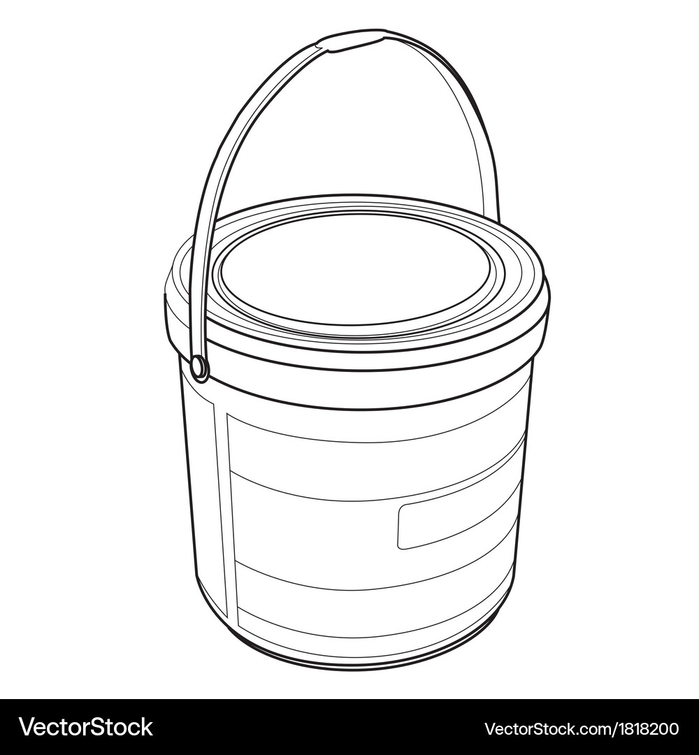 Chemical bucket out line Royalty Free Vector Image
