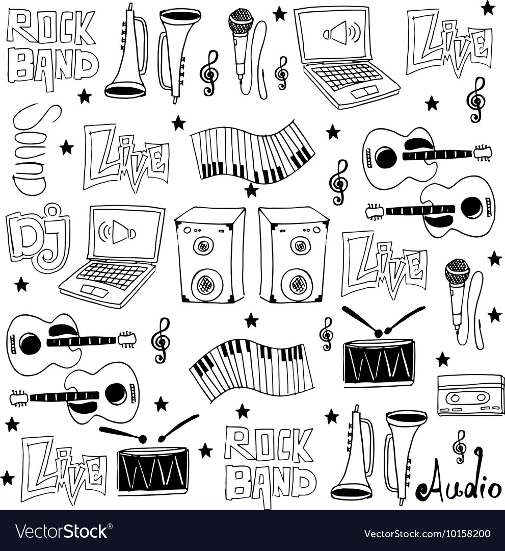 Doodle of music set tools