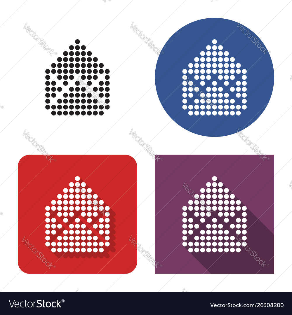 Dotted icon open empty envelope in four