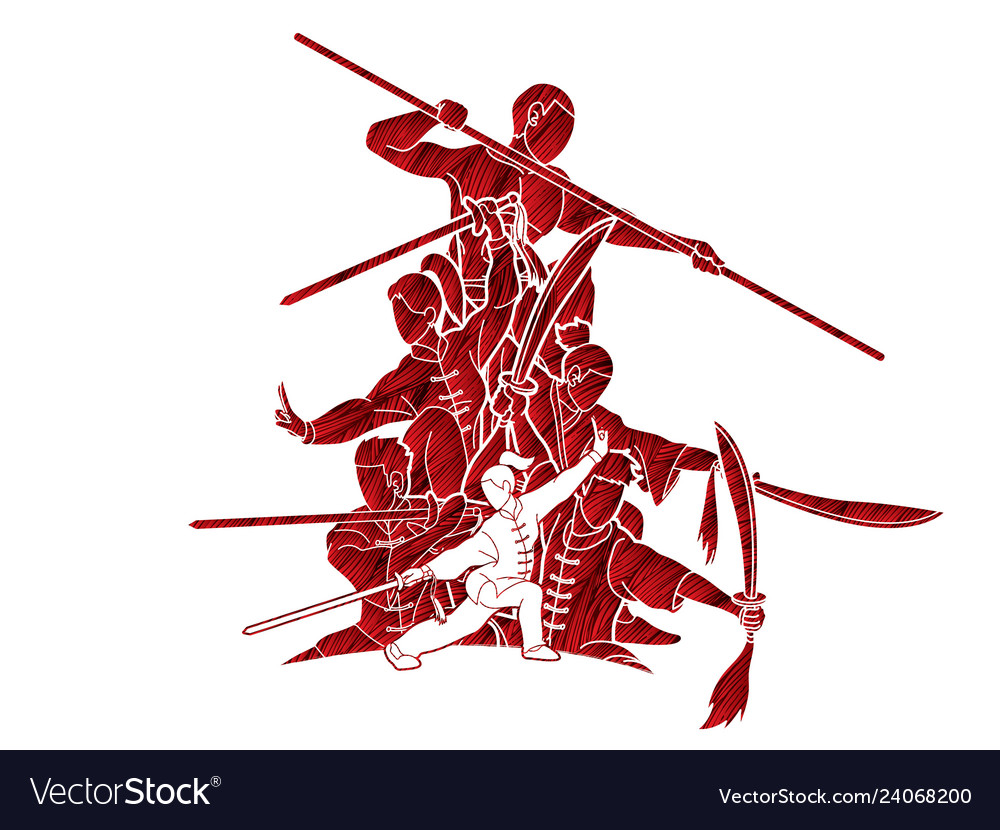 Group of people kung fu fighter martial arts