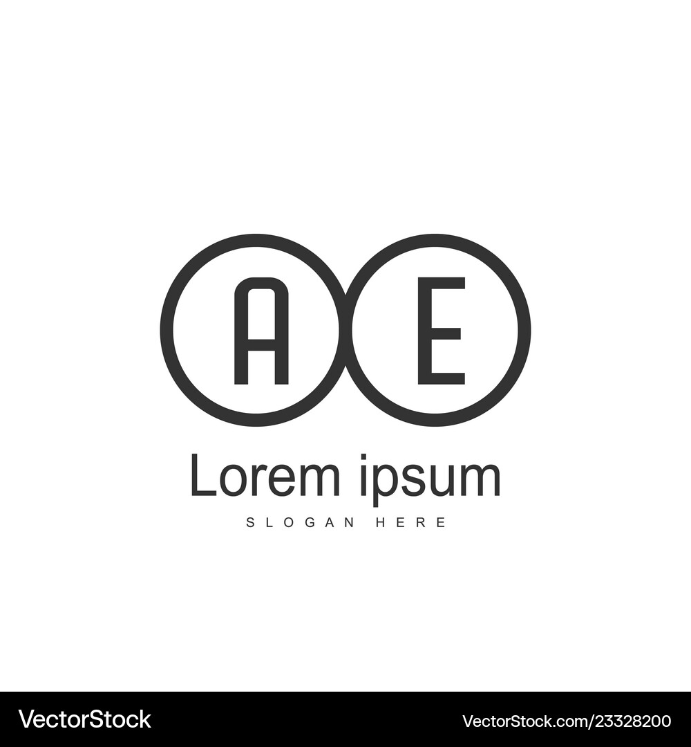 Initial letter ae logo template design Royalty Free Vector