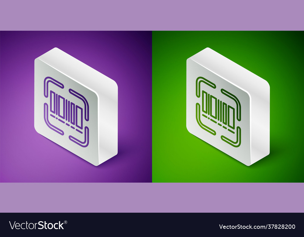 Isometric line scanner scanning bar code icon vector image Isometric line scanner scanning bar code icon