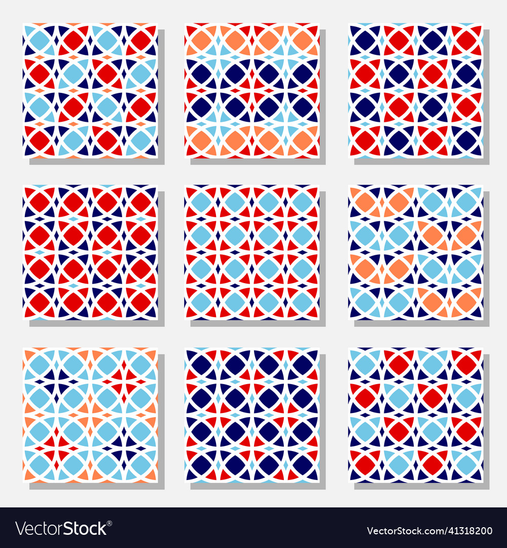 Patchwork pattern with geometrical ornament vector image Patchwork pattern with geometrical ornament