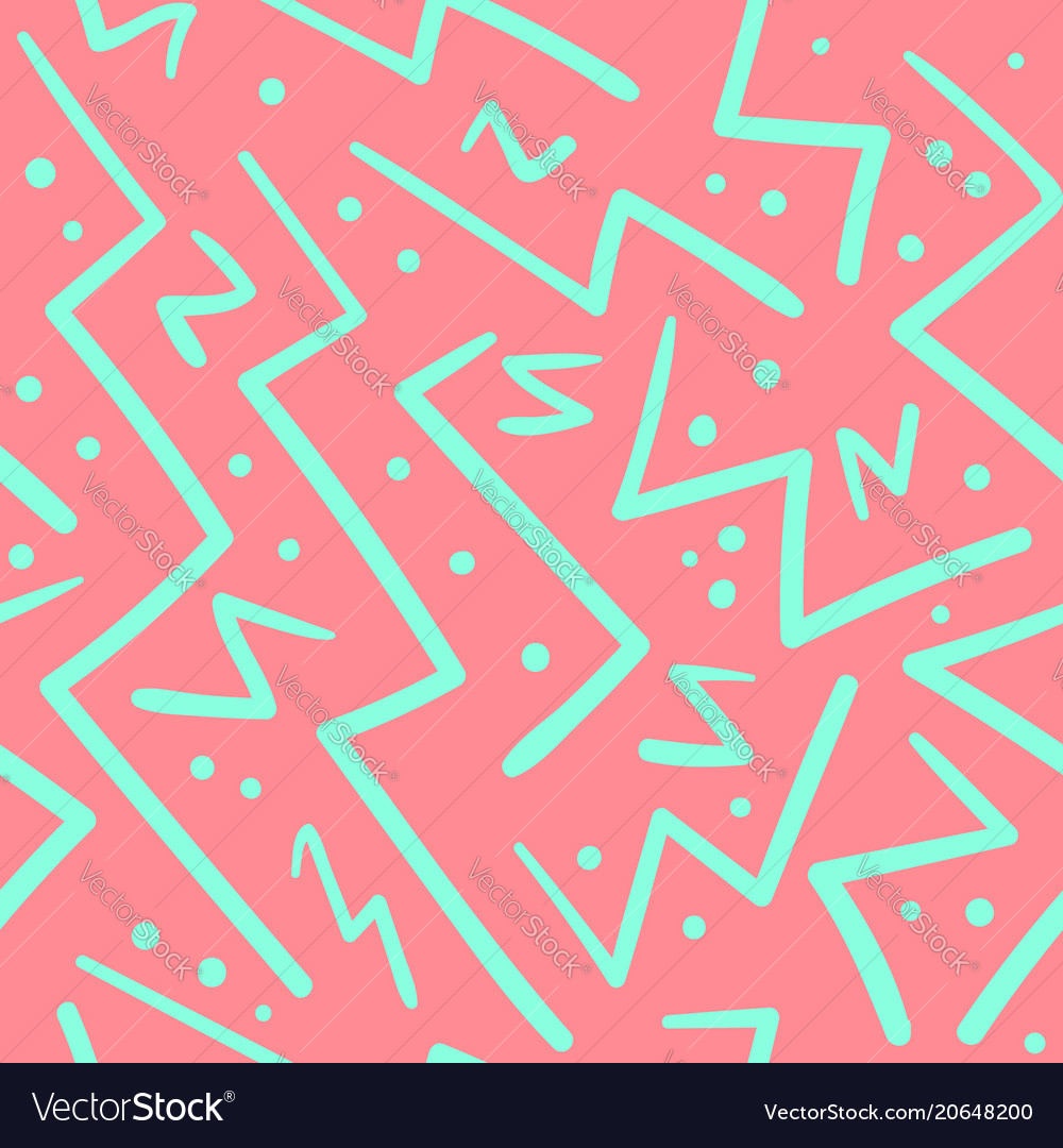 Psychedelic chaotic zig zag with dots pattern vector image Psychedelic chaotic zig zag with dots pattern