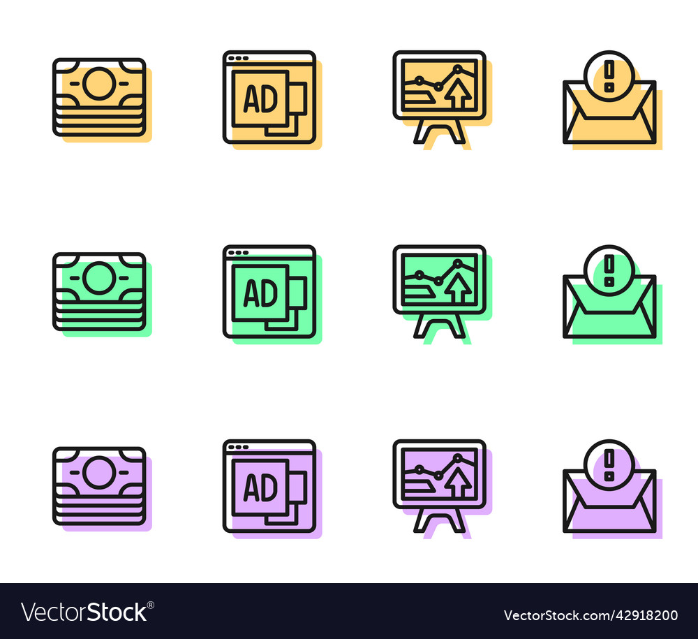 Set line monitor with graph chart stacks paper