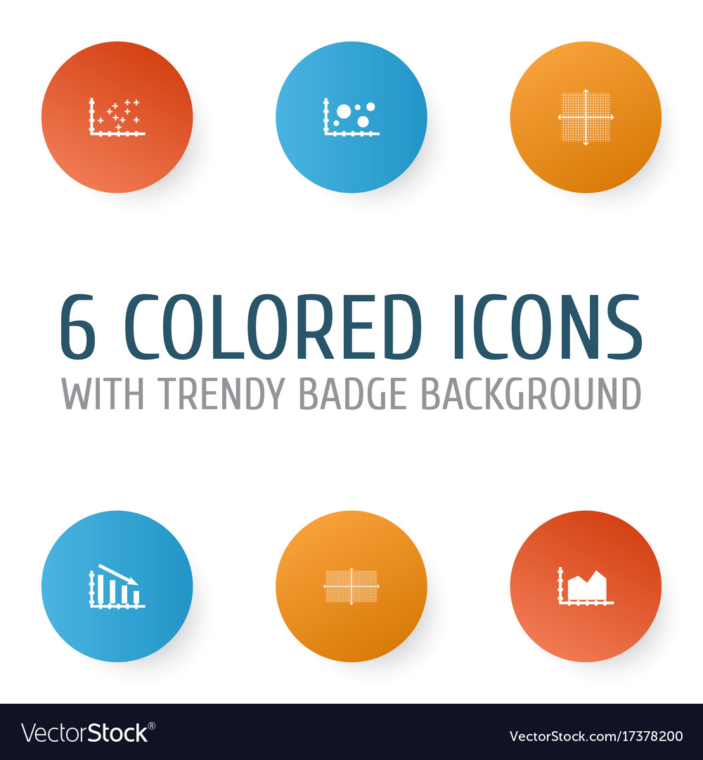 Set of graphs diagrams and statistics icons
