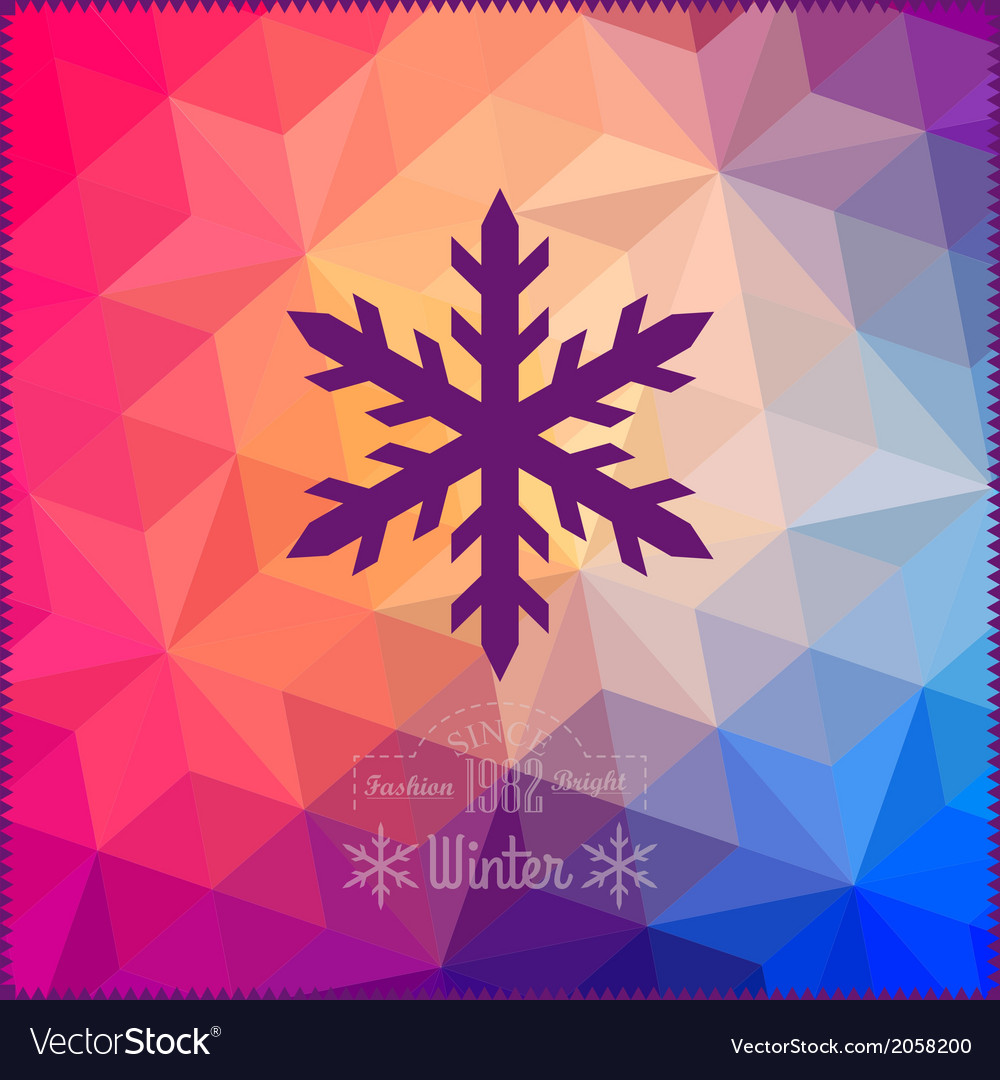 Snowflake abstract on geometric pattern