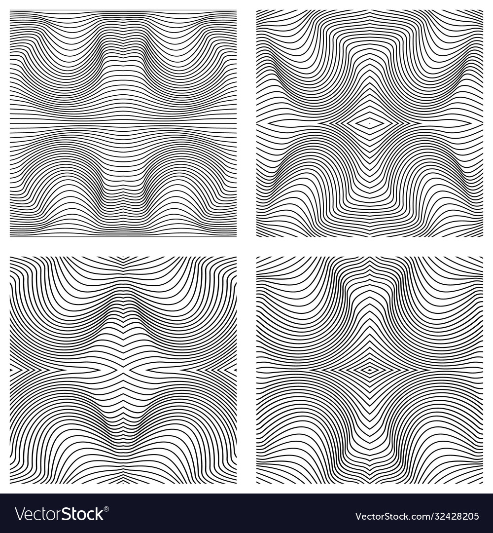 Abstract line patterns set vector image Abstract line patterns set