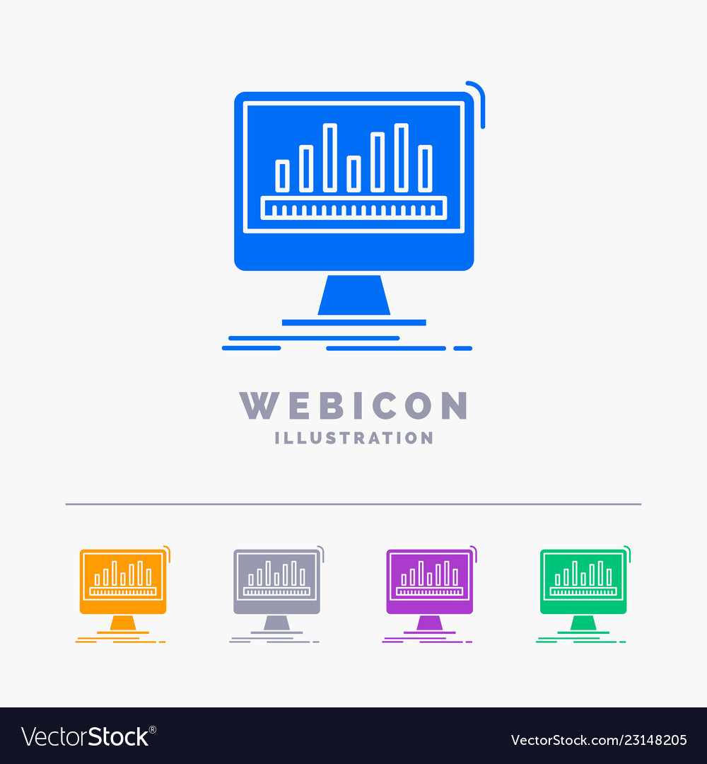 Analytics processing dashboard data stats 5 color vector image Analytics processing dashboard data stats 5 color