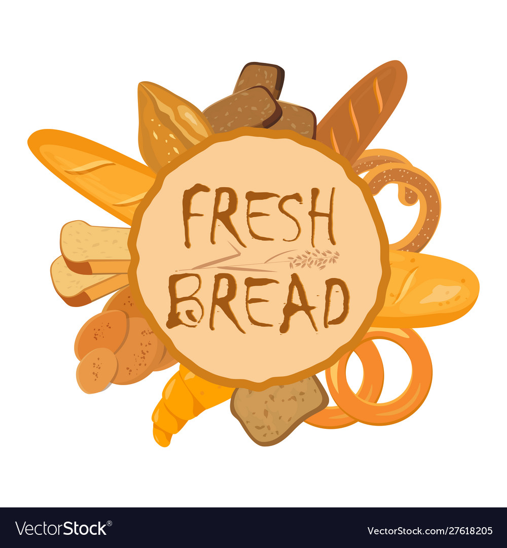 Banner With Bakery Products Wheat Rye And Whole Vector Image