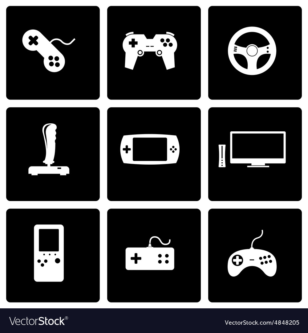 Video games icons set Royalty Free Vector Image