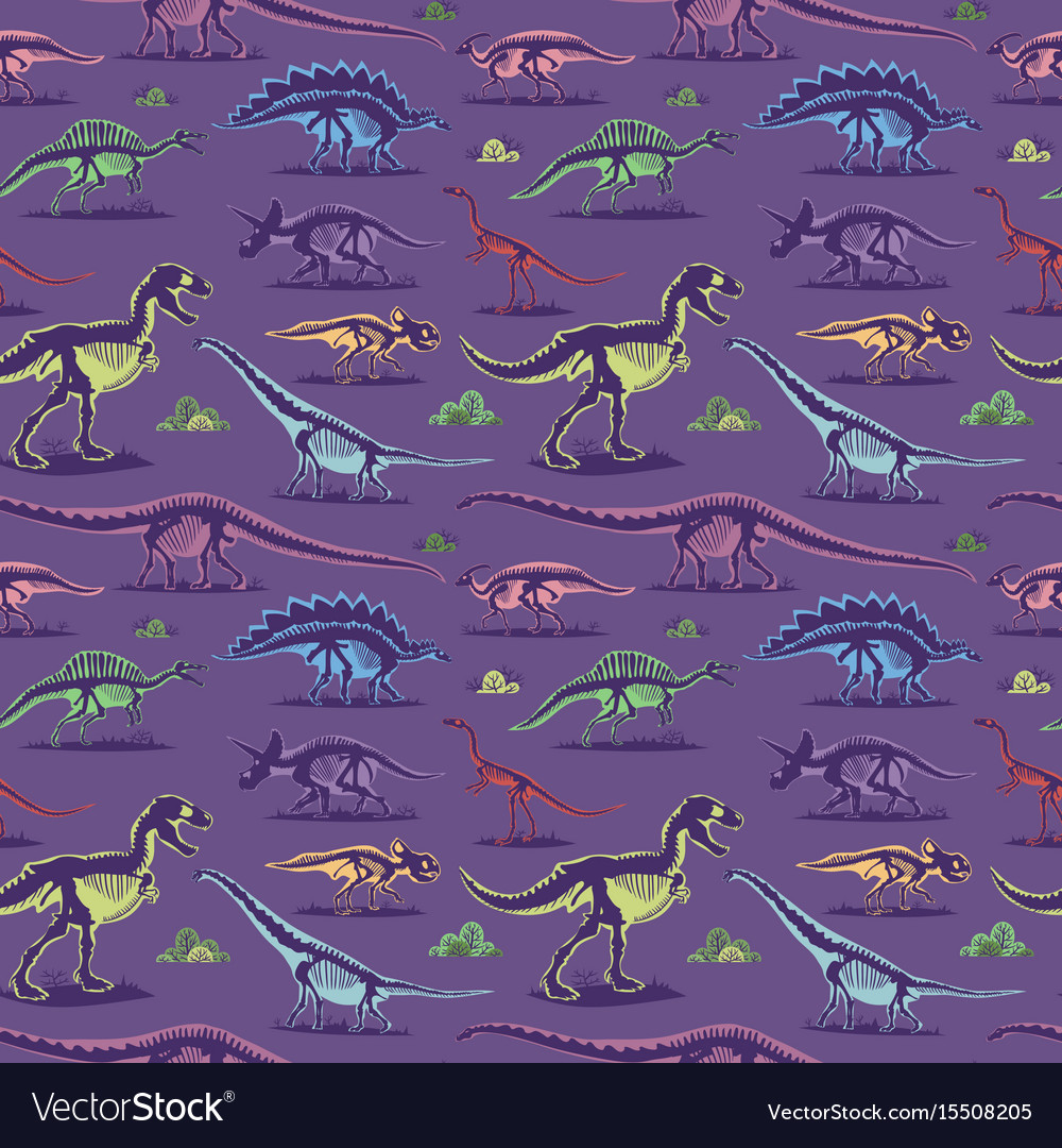 Dinosaur Skeleton Fossil Pattern