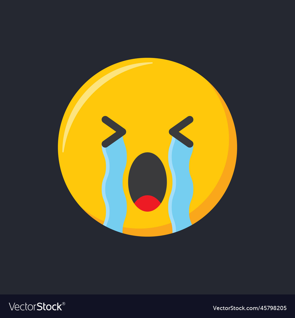 Emoji icon sad and crying emoticon