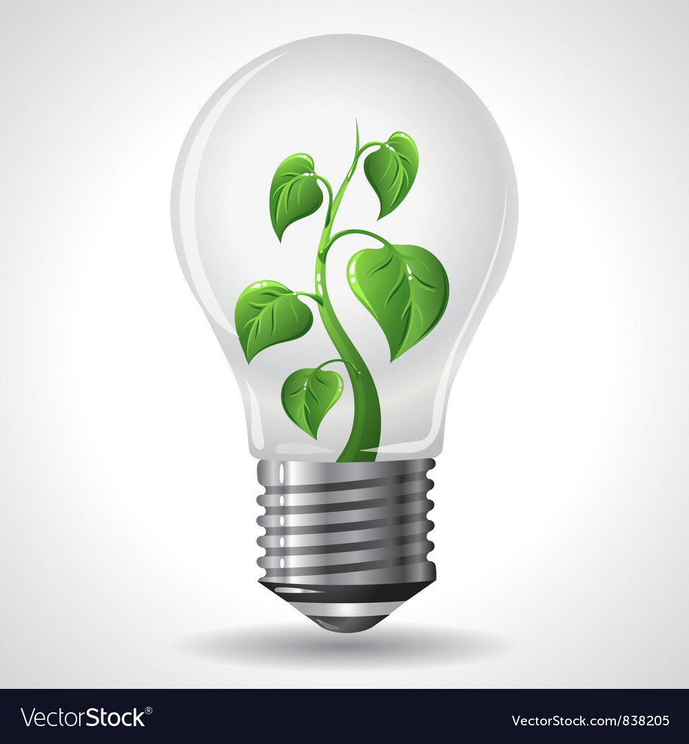 Green energy concept - power saving light bulbs