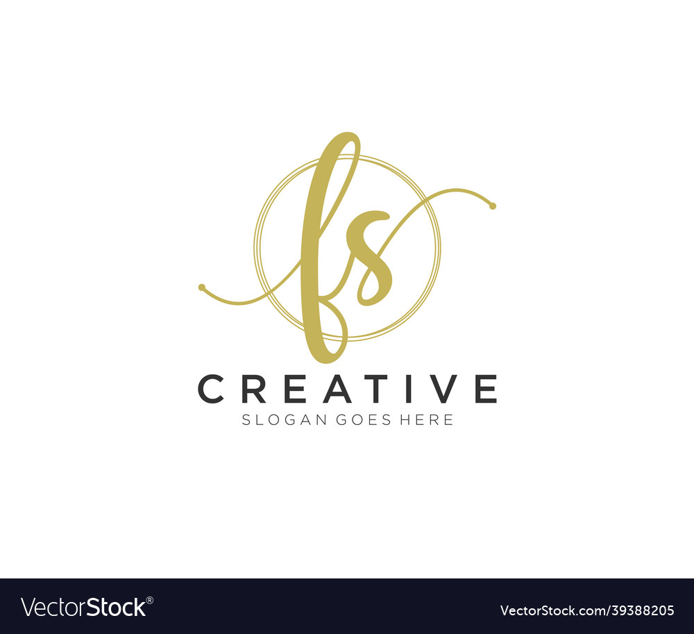 Initial fs feminine logo beauty monogram Vector Image