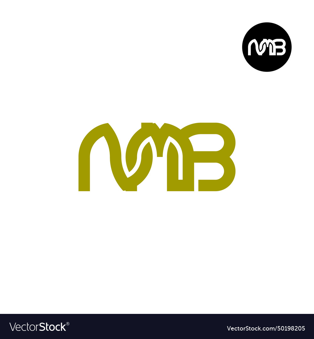 Letter nmb monogram logo design Royalty Free Vector Image