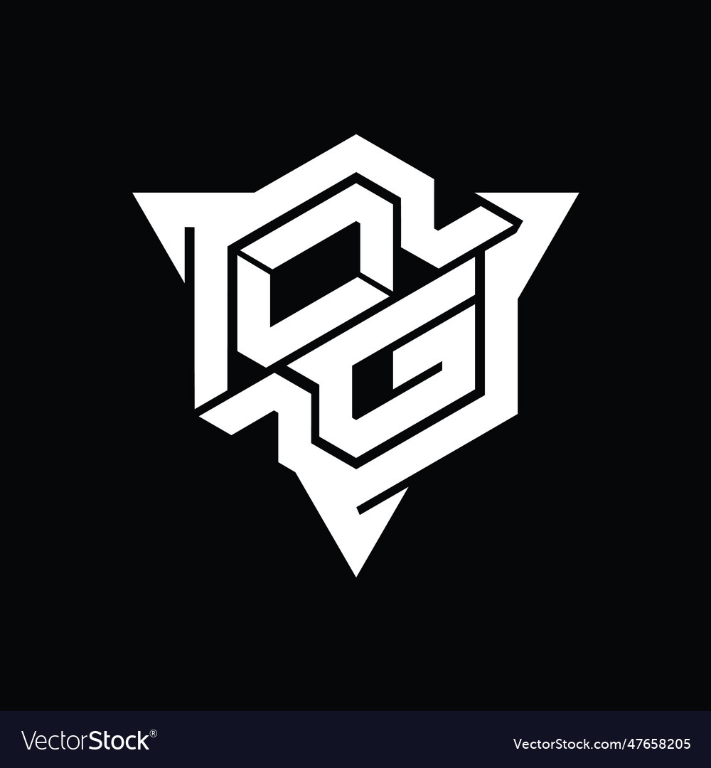 Og logo monogram hexagon shape with triangle