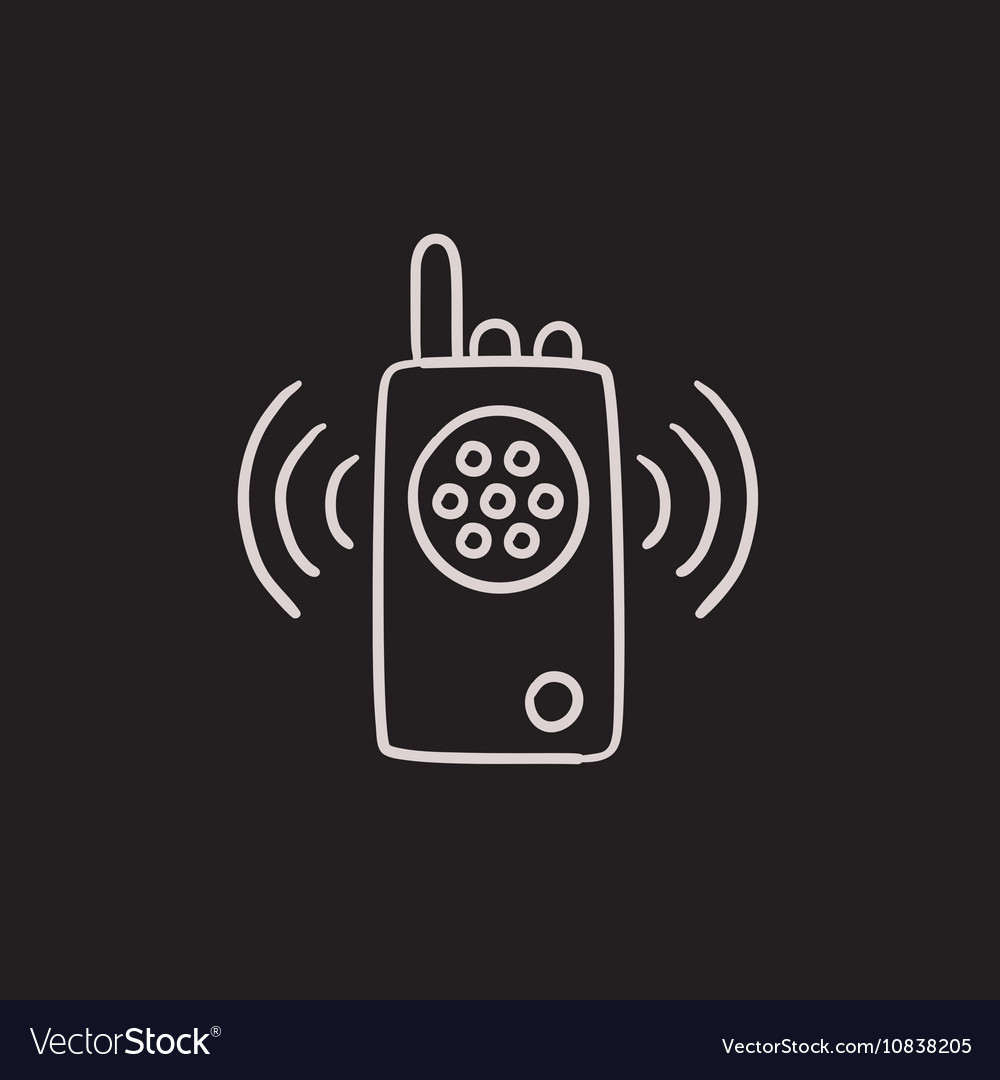 Radio set sketch icon