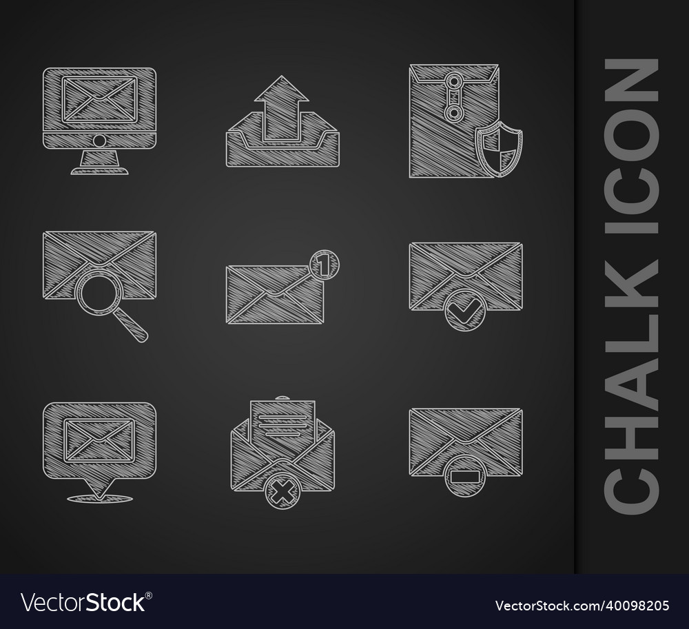 Set envelope delete and check mark vector image Set envelope delete and check mark