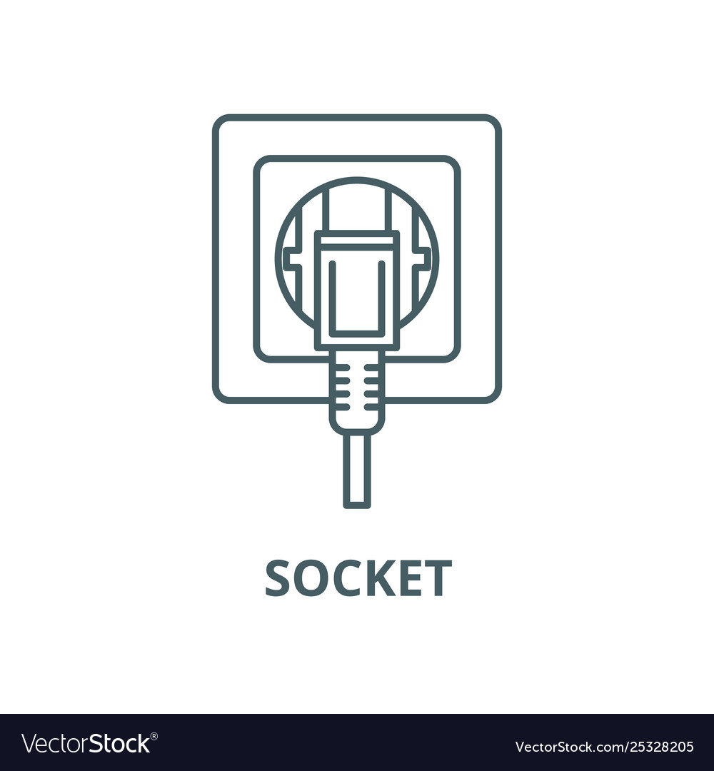 Socket line icon linear concept outline