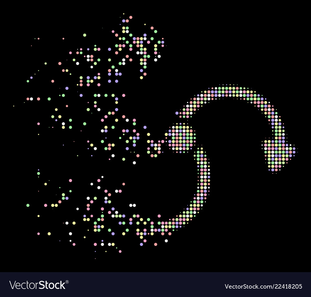 Soft disintegrating pixel halftone fan rotation Vector Image Soft disintegrating pixel halftone fan rotation