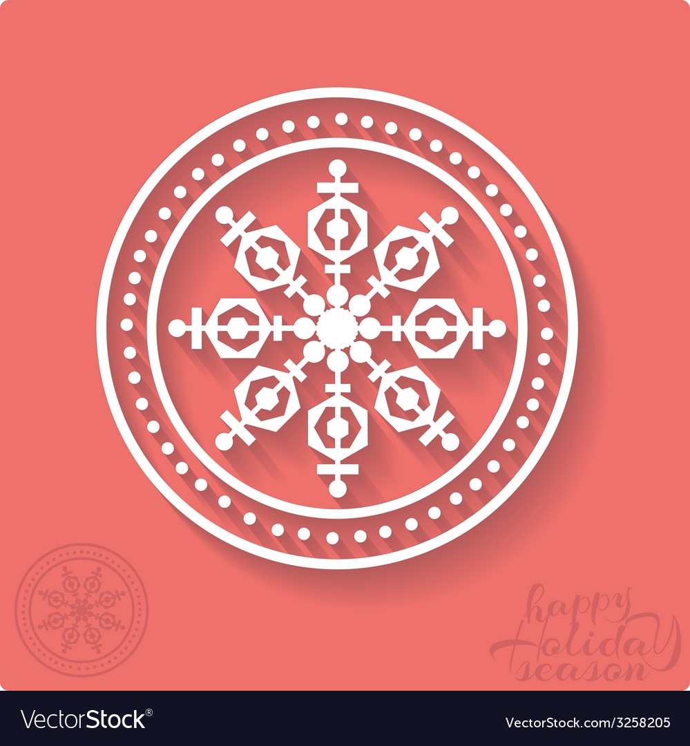 Stamp of snowflake with shadow