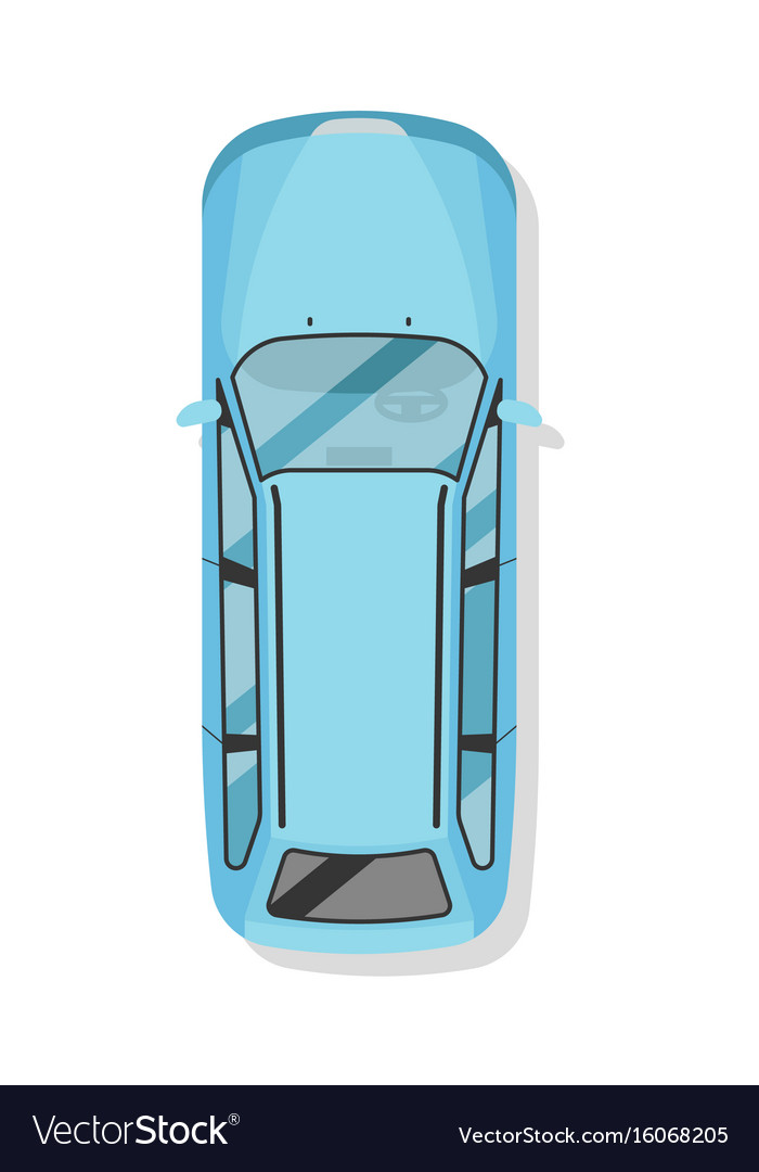 Top view family city car isolated icon Royalty Free Vector