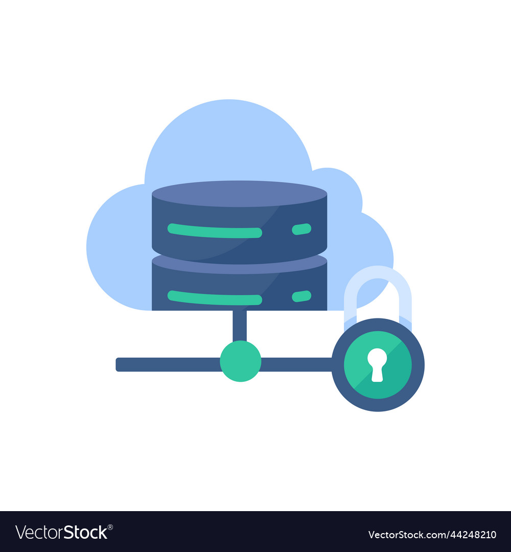 A database for storing large data in the cloud vector image A database for storing large data in the cloud