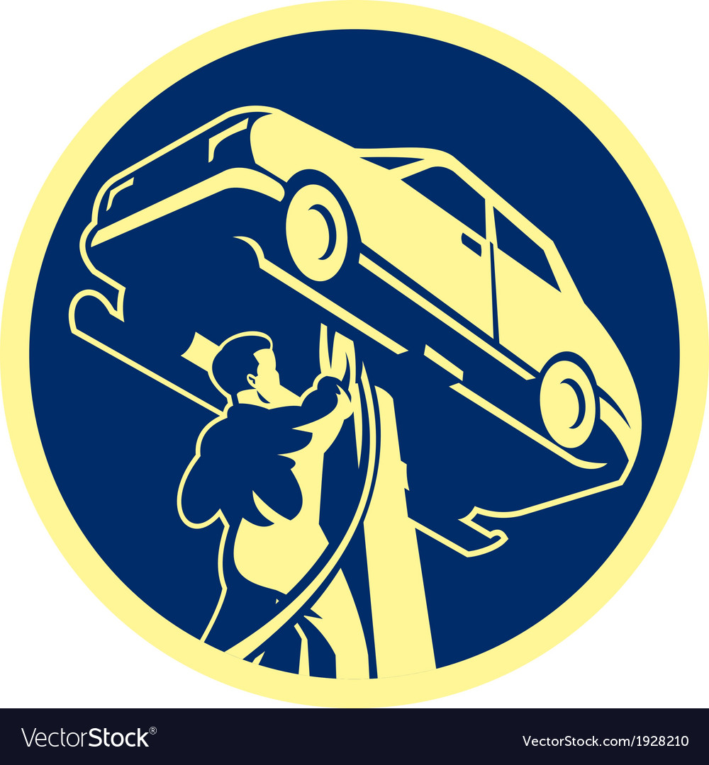 Auto mechanic automobile car repair retro Vector Image