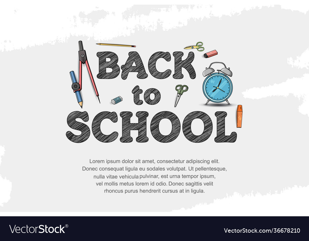 Back to school simple design with colorful vector image Back to school simple design with colorful
