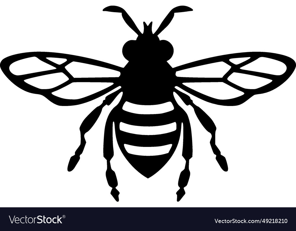 Bee - minimalist and flat logo Royalty Free Vector Image