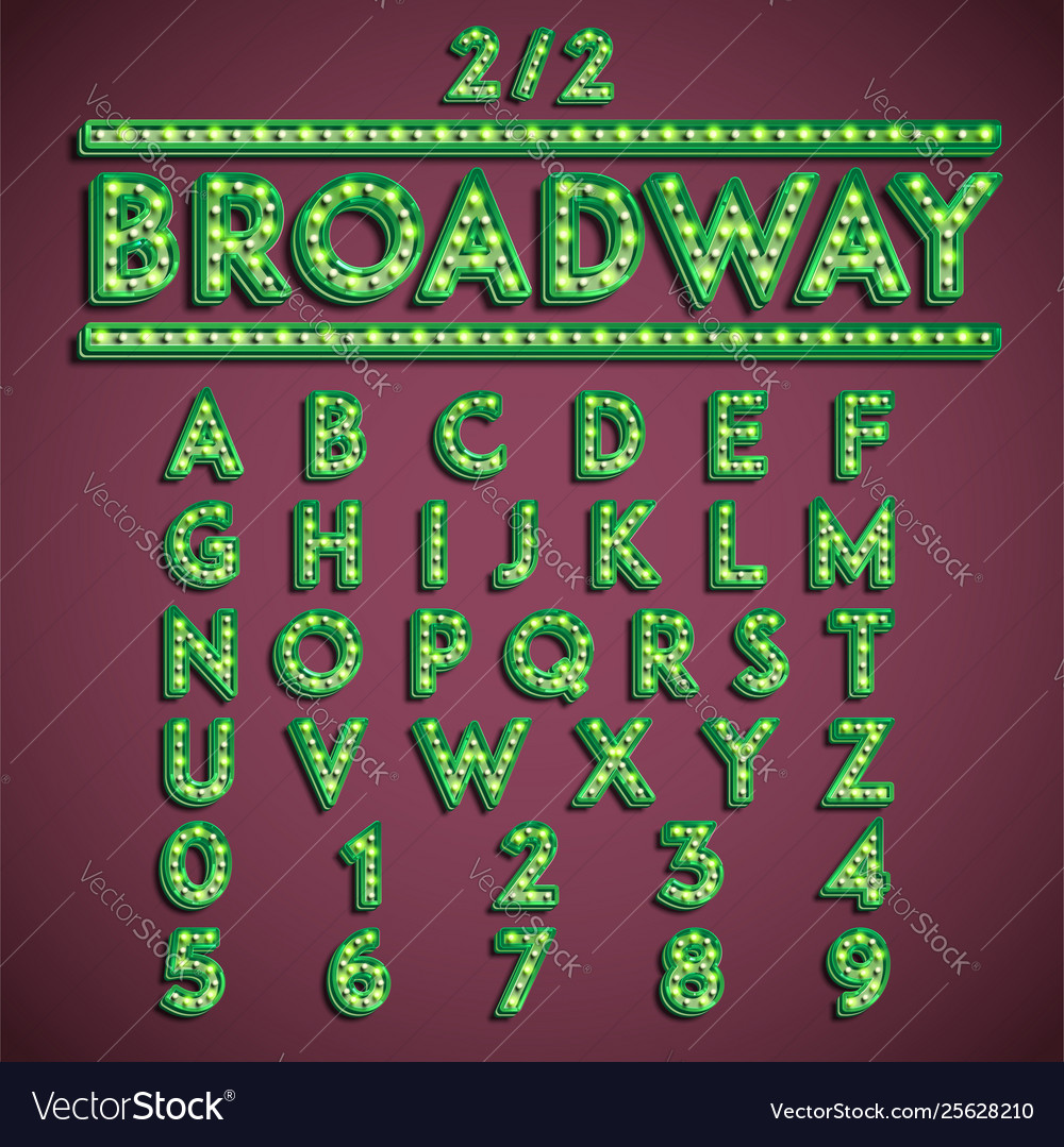 Broadway fontset with lamps