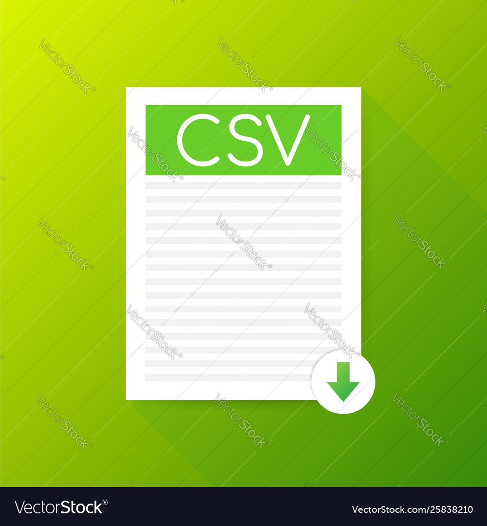 Download csv button downloading document concept vector image Download csv button downloading document concept