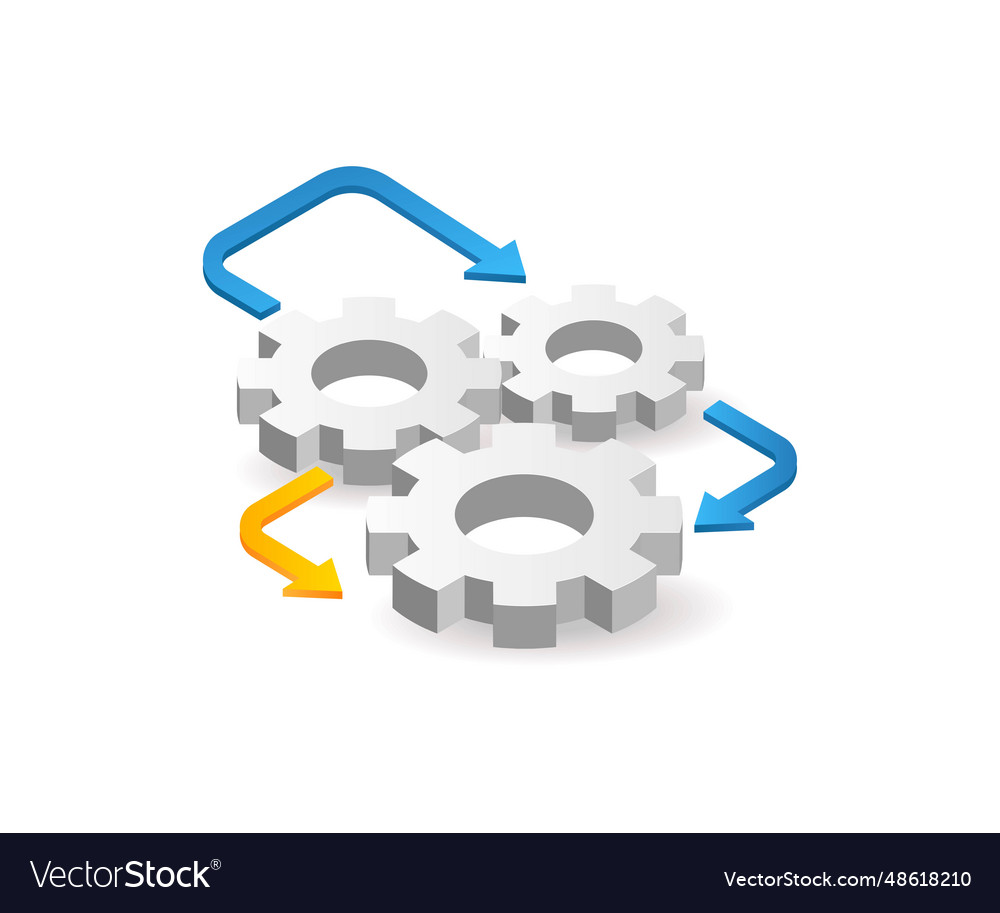 Gear System Symbol For Maintenance Process Vector Image