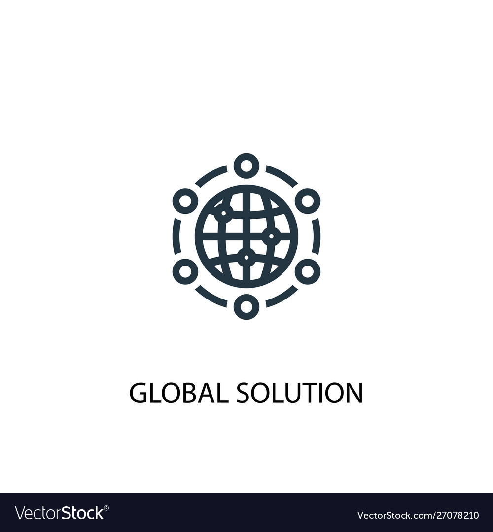 Global solution icon simple element