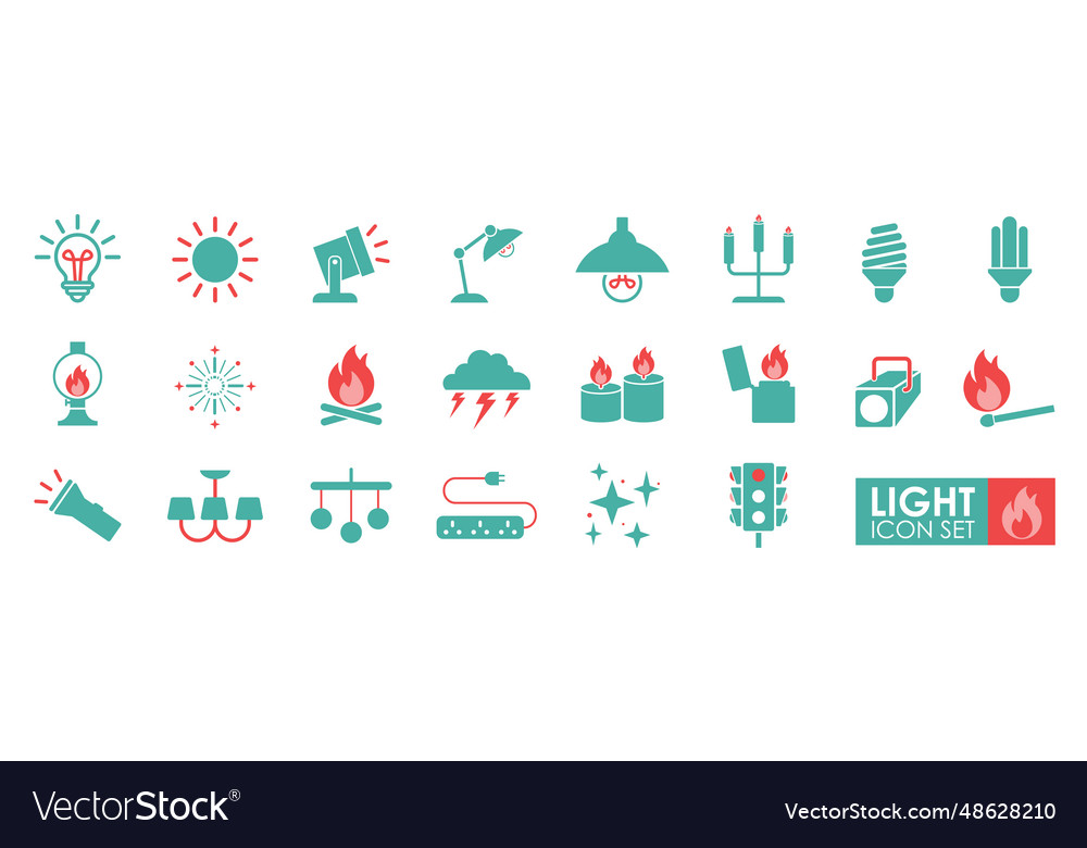 Light Icon Set - Simple Style