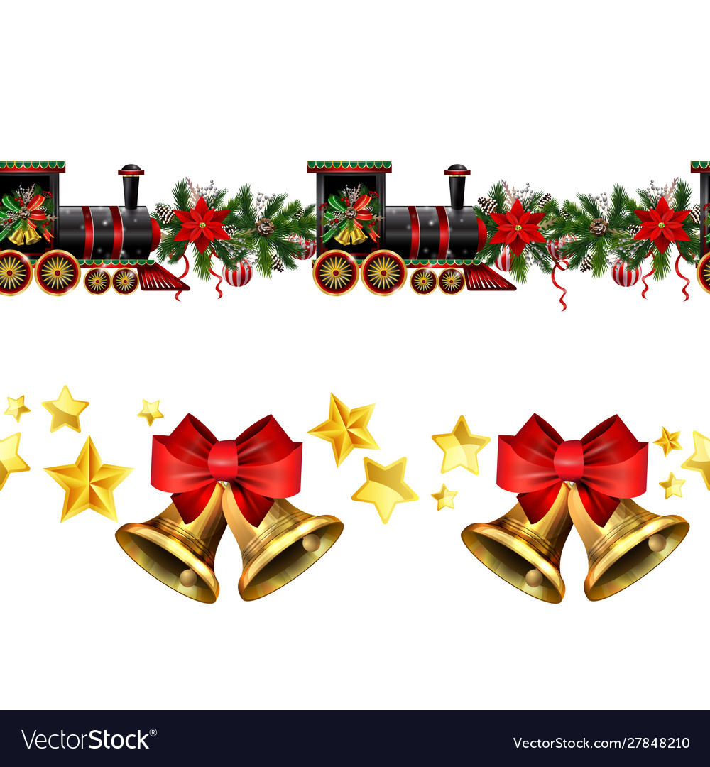 Little christmas train seamless pattern decorated