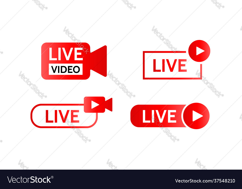 Live button play start interface design element