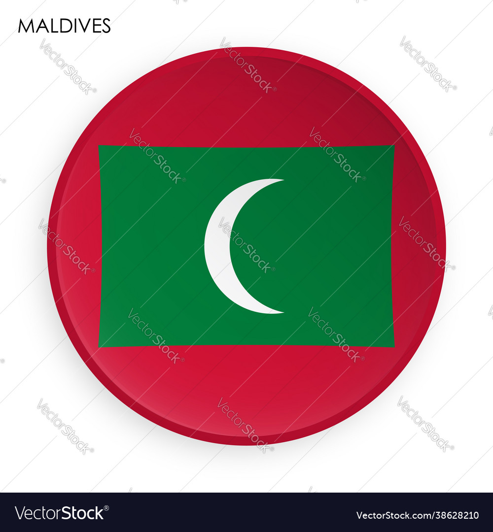 Maldives flag icon in modern neomorphism style