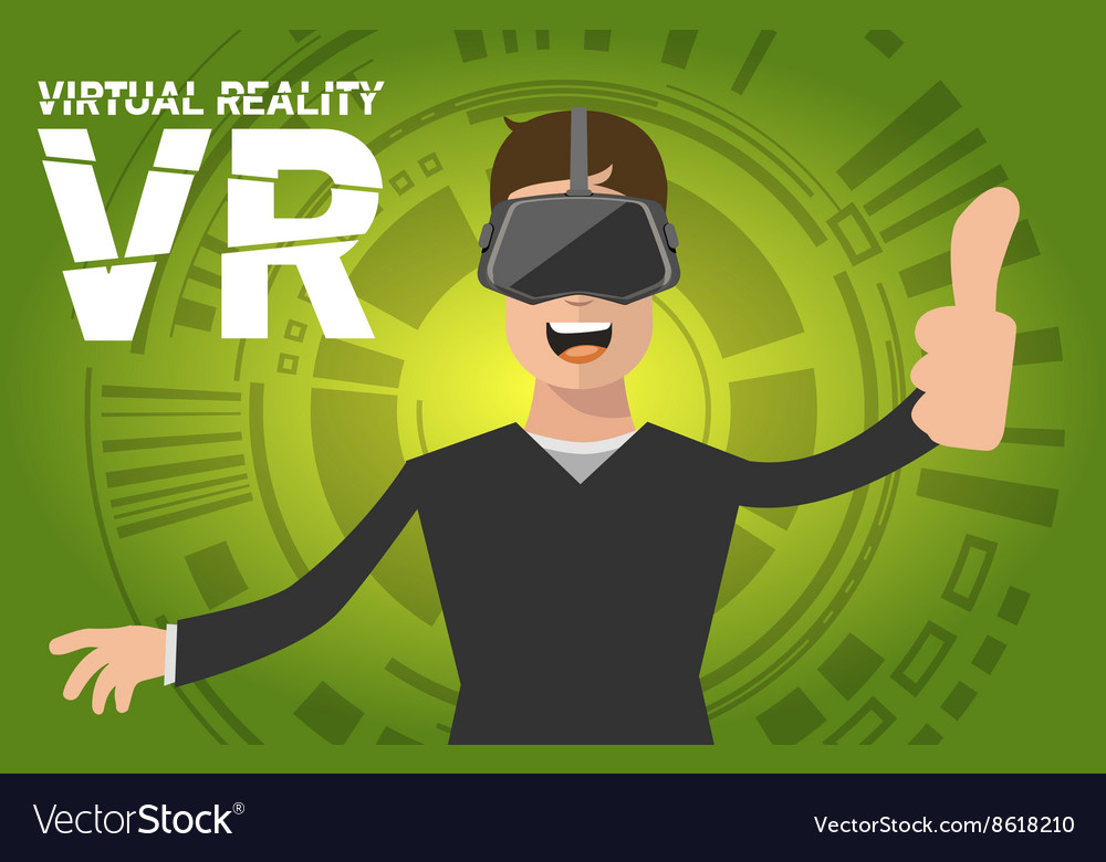 Man Using Virtual Reality Headset