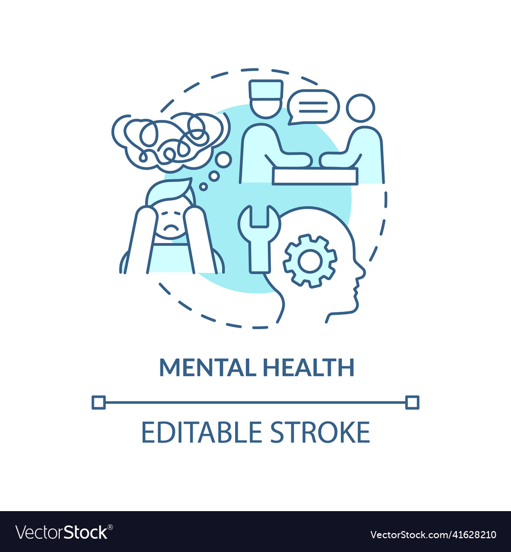 Mental health turquoise concept icon Royalty Free Vector