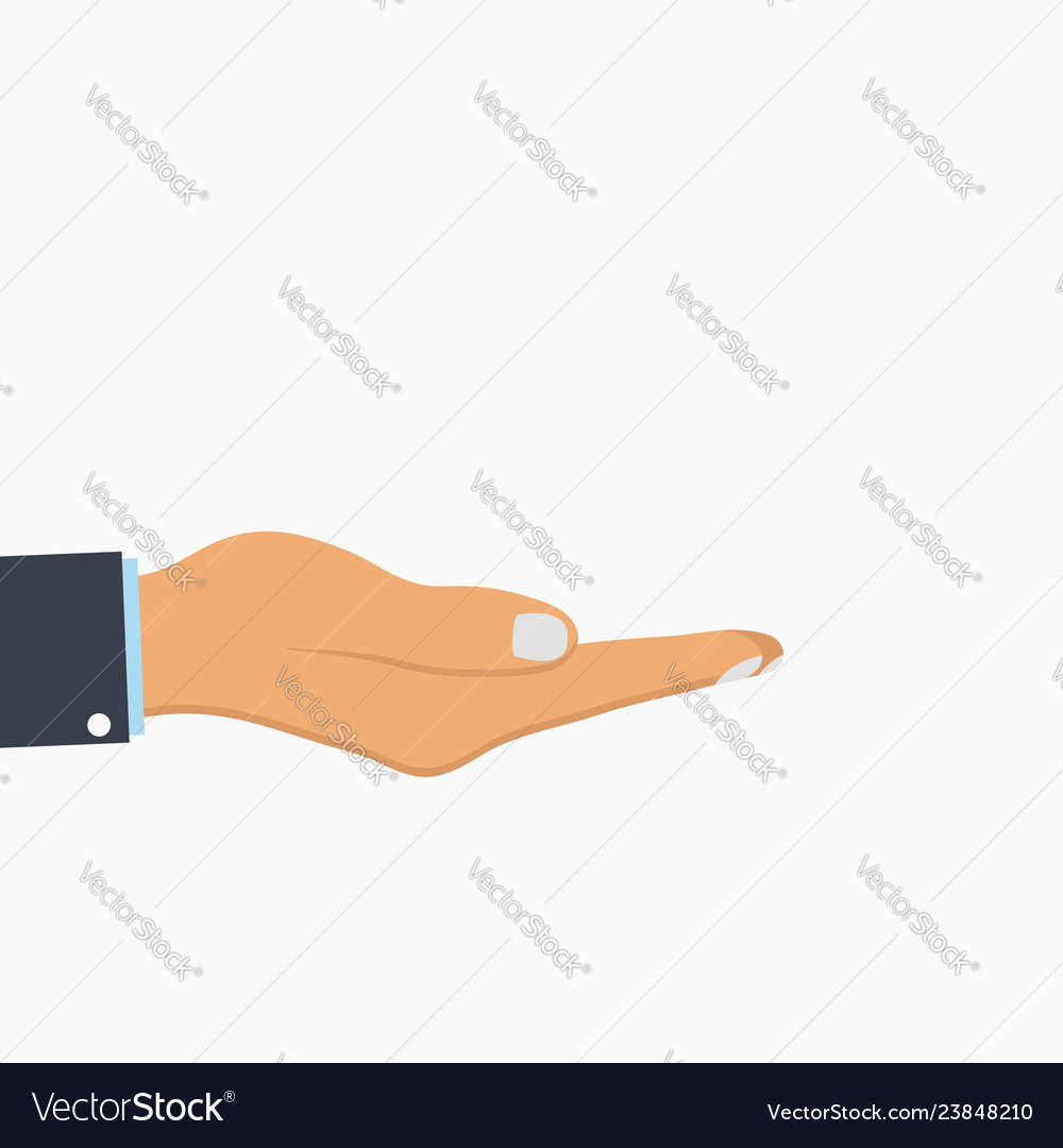 Open hand empty human palm Royalty Free Vector Image