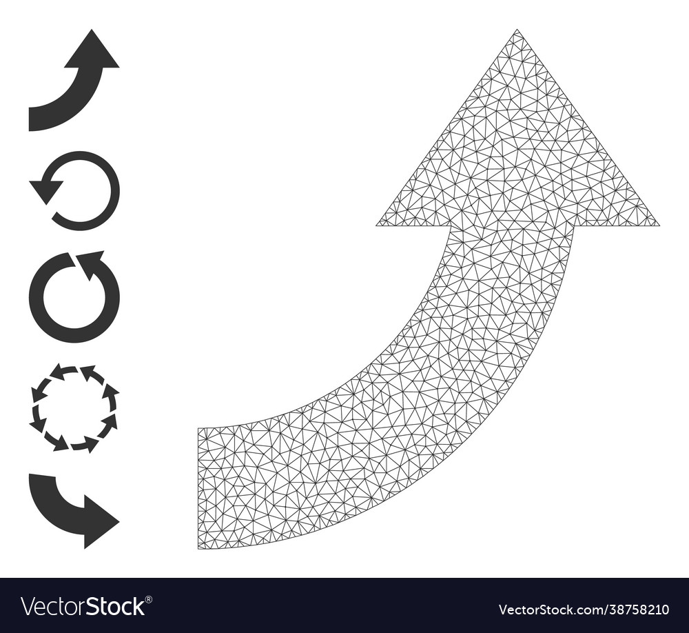 Polygonal Netz drehen Symbol mit einfachen Symbolen vector image Polygonal Netz drehen Symbol mit einfachen Symbolen
