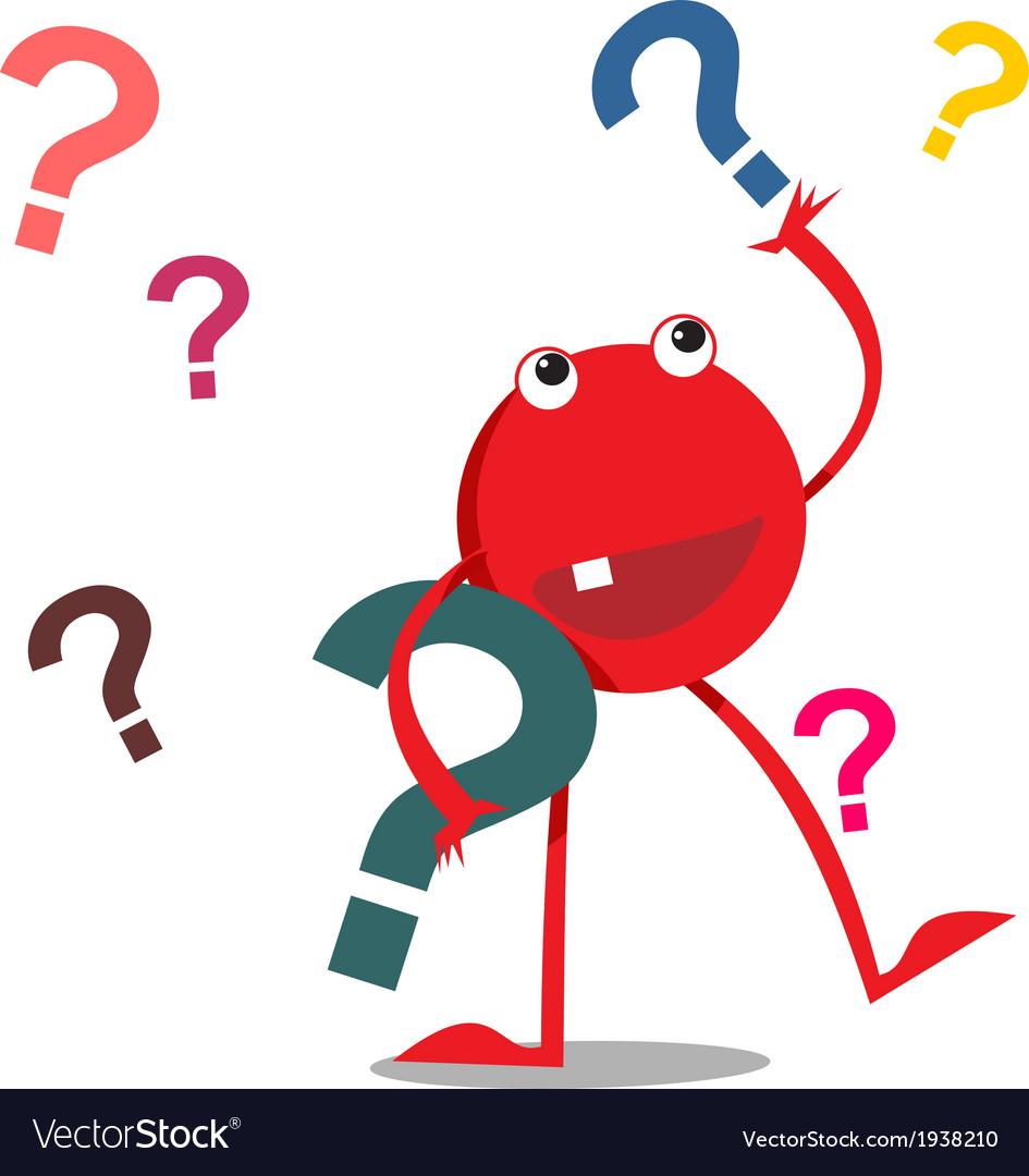 Red Character with Question Marks